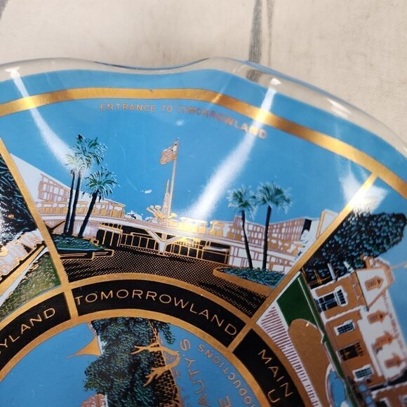 Vintage Disneyland Souvenir Fluted Candy Dish Sleeping Beauty's Castle Blue - Picture 10 of 13